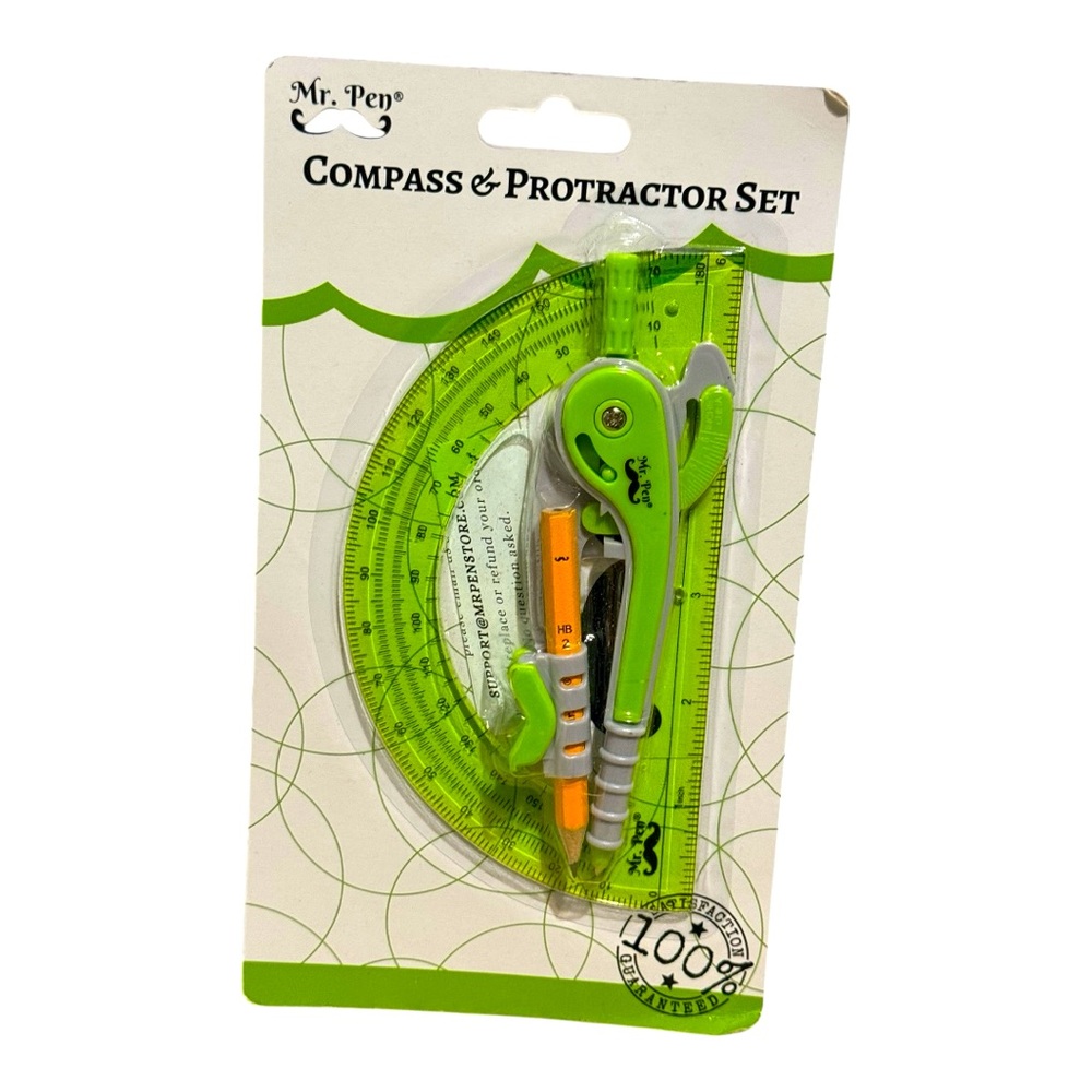 Mr. Pen Compass and Protractor Geometry Kit Set NWT